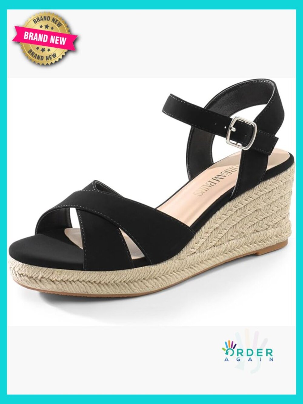 Espadrille Wedge Sandals Platform High Heels Adjustable Buckle Casual Summer